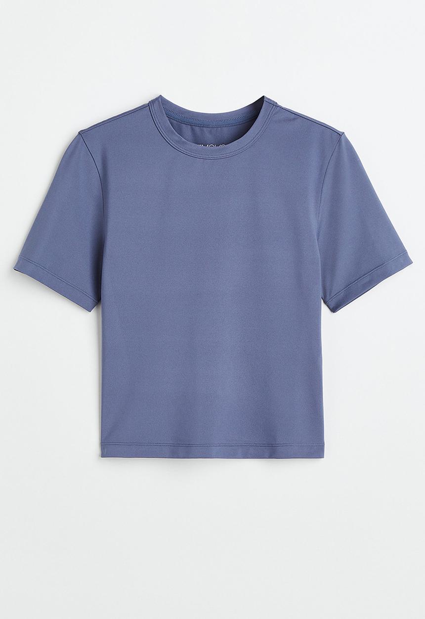 H&M - Drymove™ cropped sports top - pigeon blue