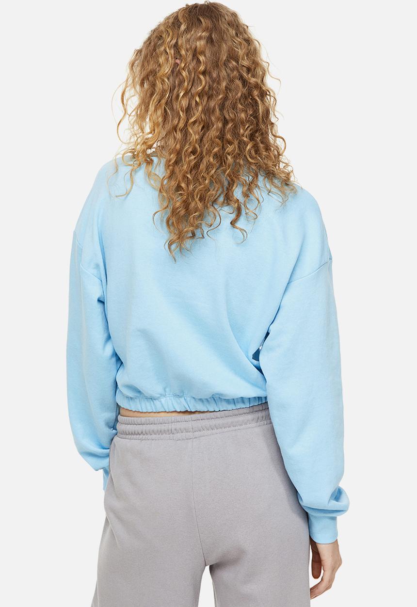 H&M - Cropped sweatshirt - light blue