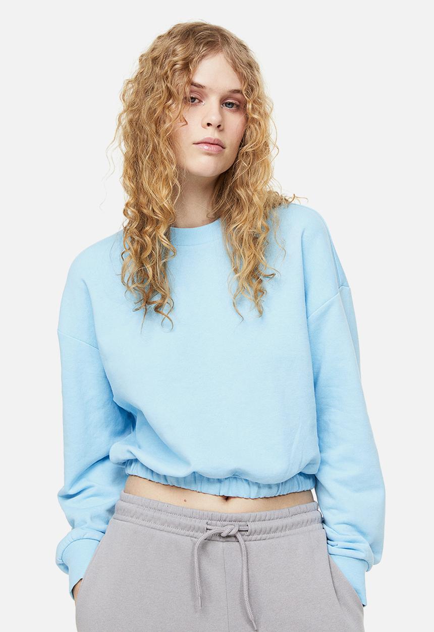 H&M - Cropped sweatshirt - light blue