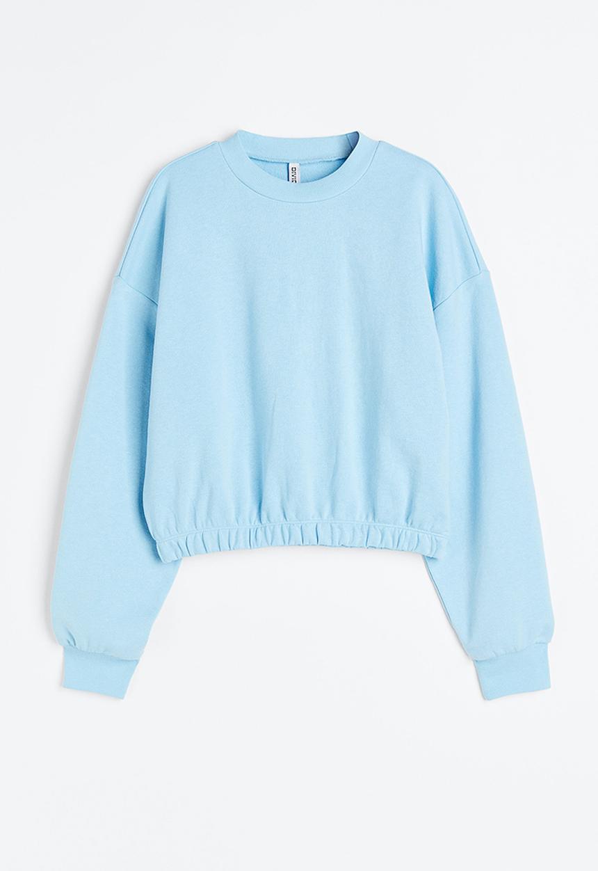 H&M - Cropped sweatshirt - light blue