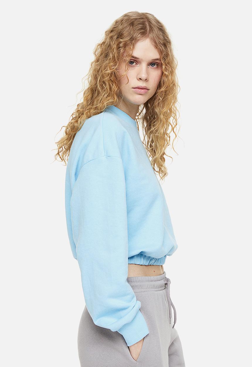 H&M - Cropped sweatshirt - light blue