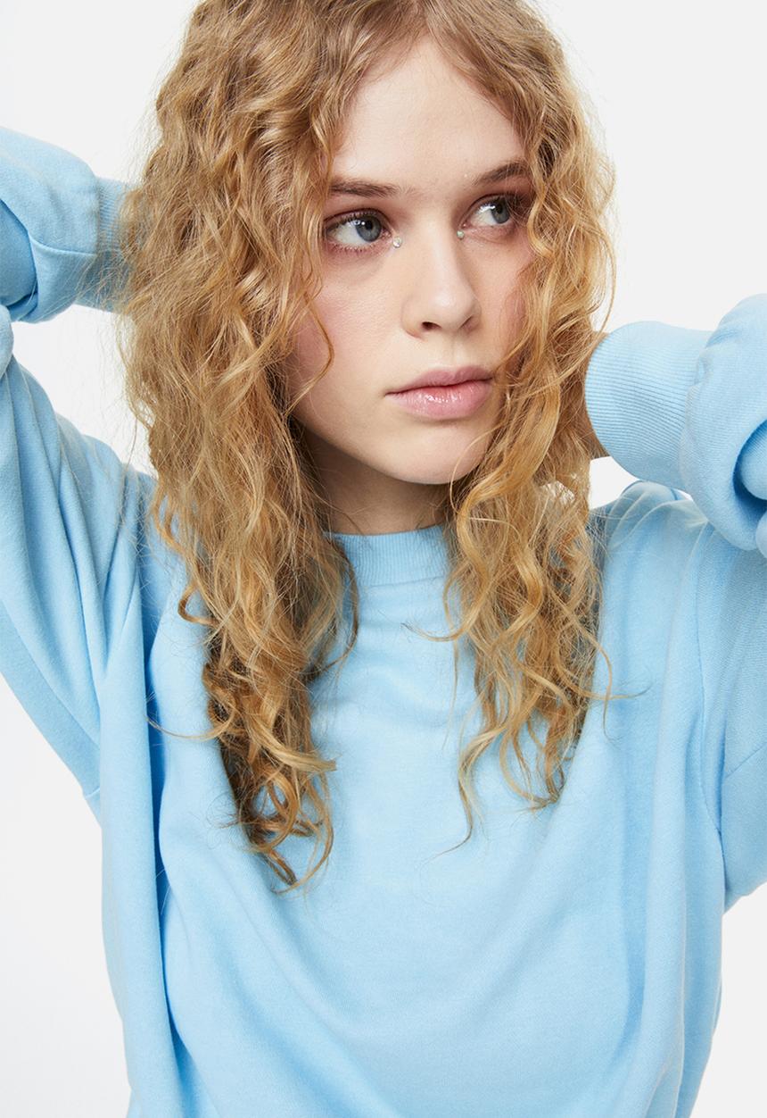 H&M - Cropped sweatshirt - light blue