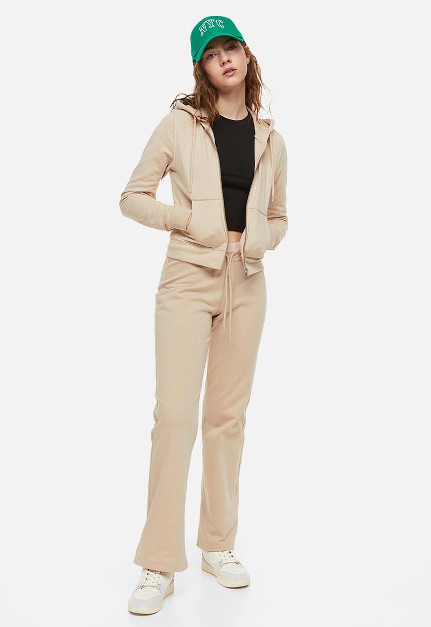 H&M - Fitted zip-through hoodie - beige