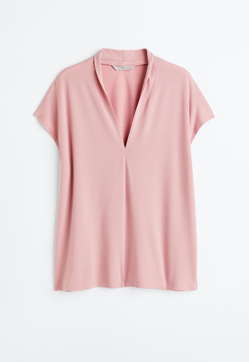 H&M - V-neck top - light pink 