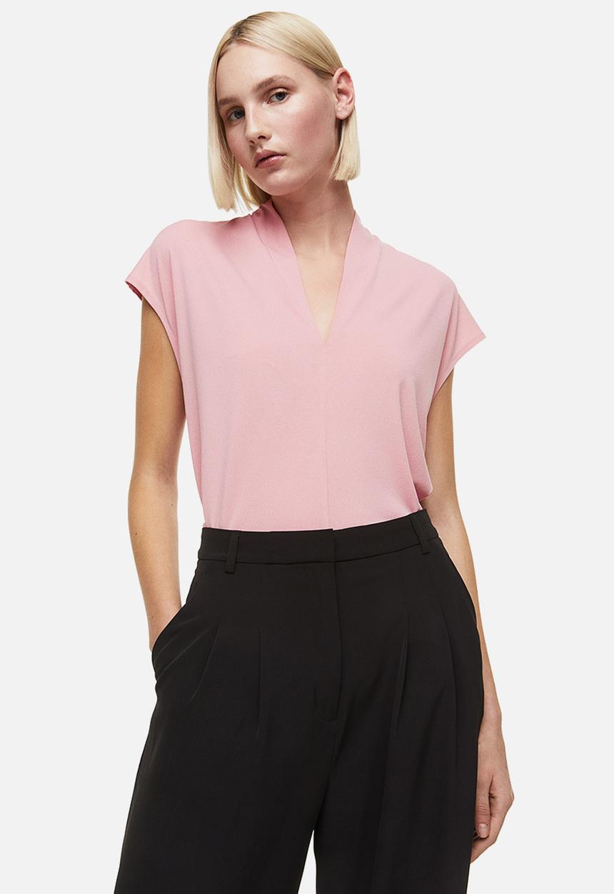 H&M - V-neck top - light pink 