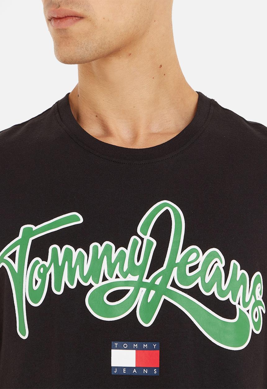 Tommy Hilfiger - Regular fit college pop text tee - black