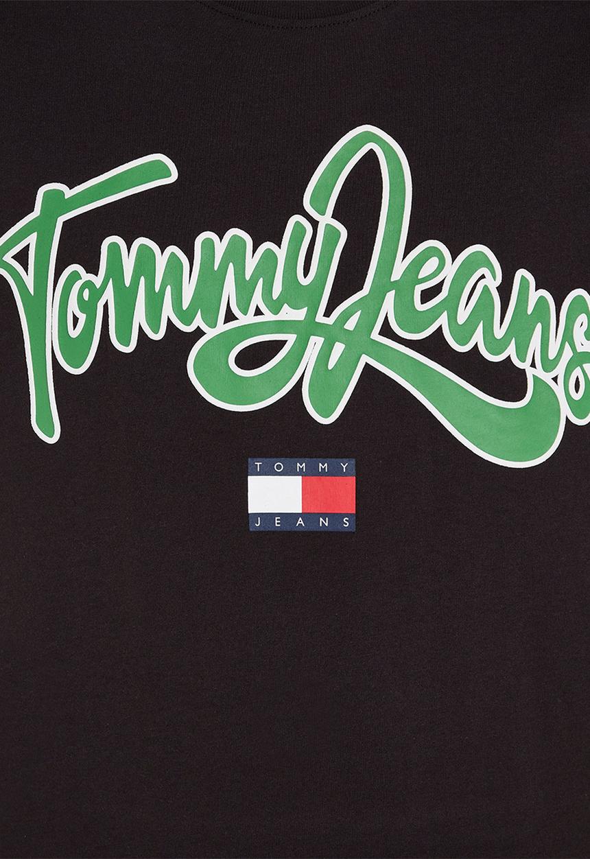 Tommy Hilfiger - Regular fit college pop text tee - black