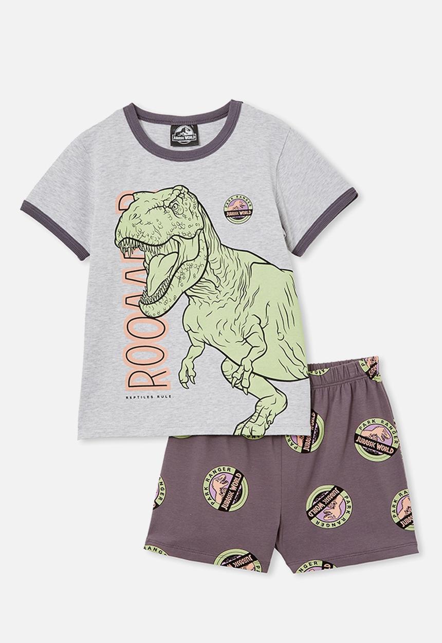 Cotton On - Felix short sleeve pyjama set license - lcn uni cloud marle/jurassic park roarrr