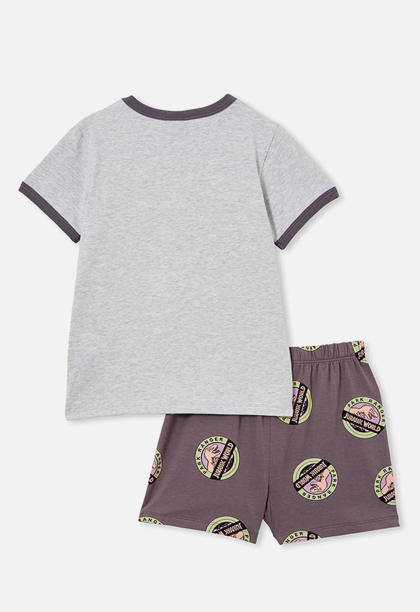 Cotton On - Felix short sleeve pyjama set license - lcn uni cloud marle/jurassic park roarrr