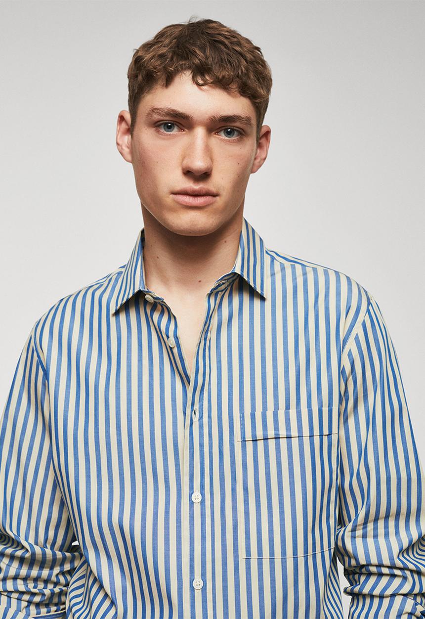 MANGO - Shirt inca - light pastel blue
