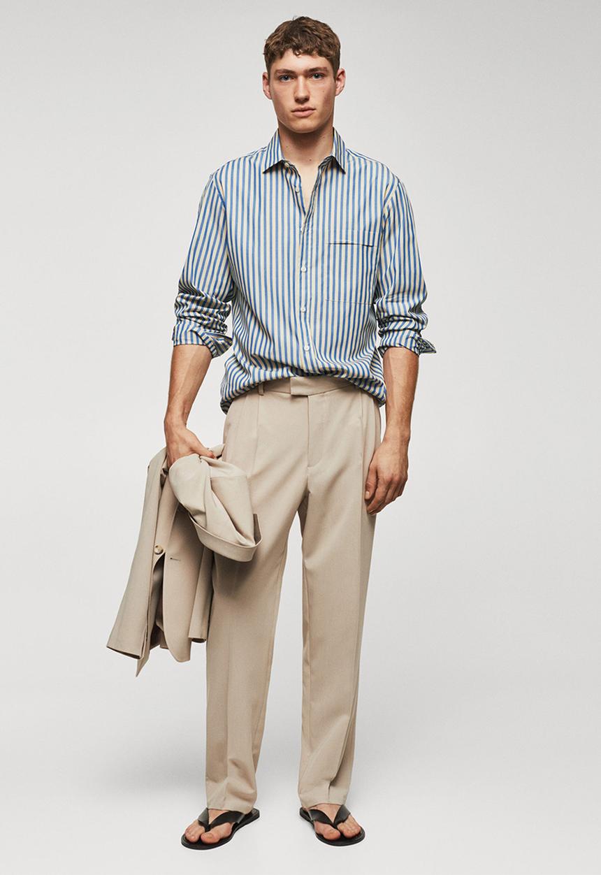 MANGO - Shirt inca - light pastel blue