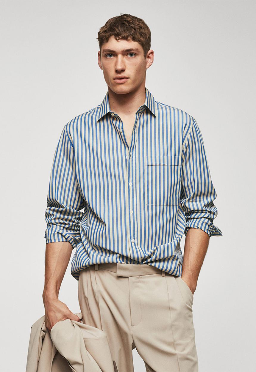 MANGO - Shirt inca - light pastel blue