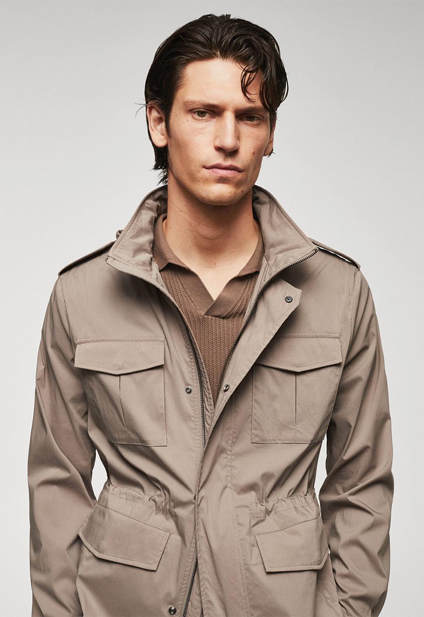 MANGO - Jacket gaza - light pastel brown