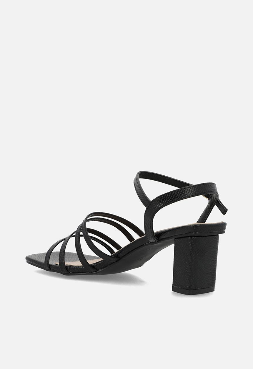edit - Lena anklestrap block heel - black