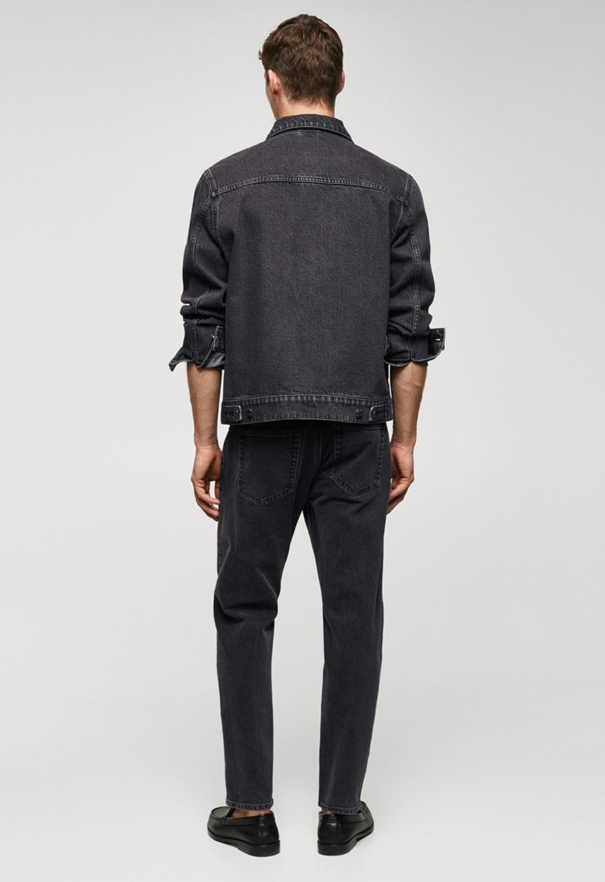 MANGO - Jacket henry - open grey