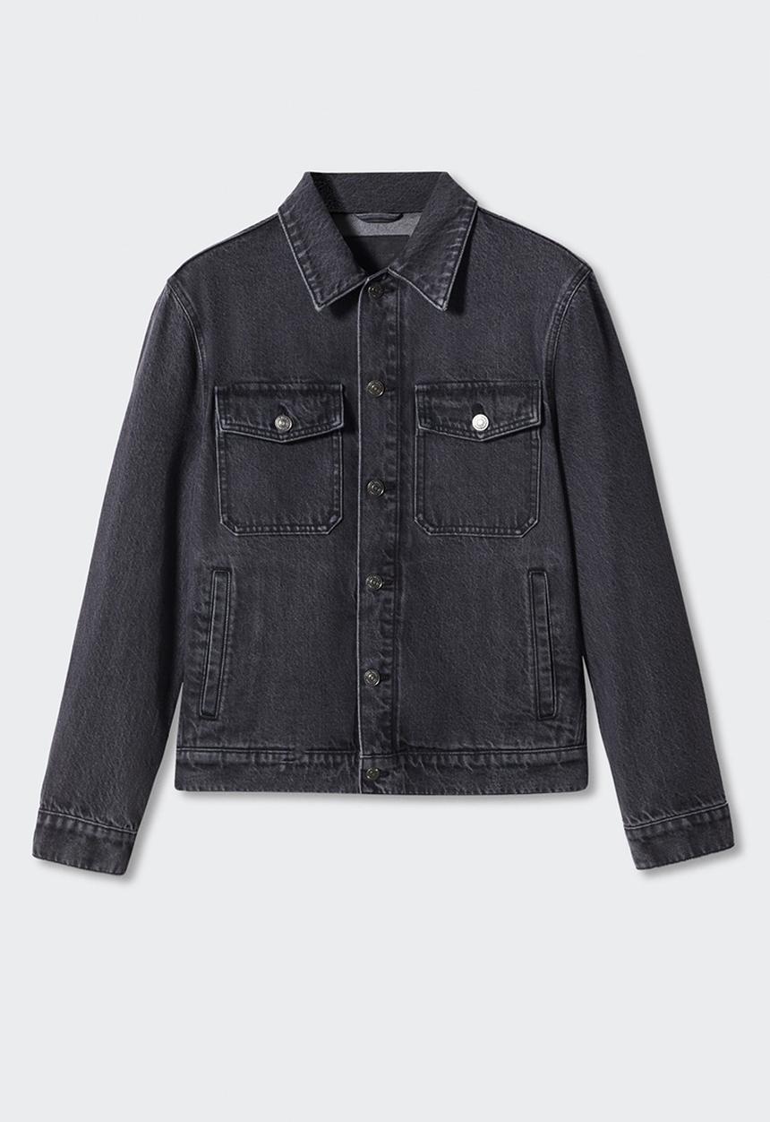 MANGO - Jacket henry - open grey