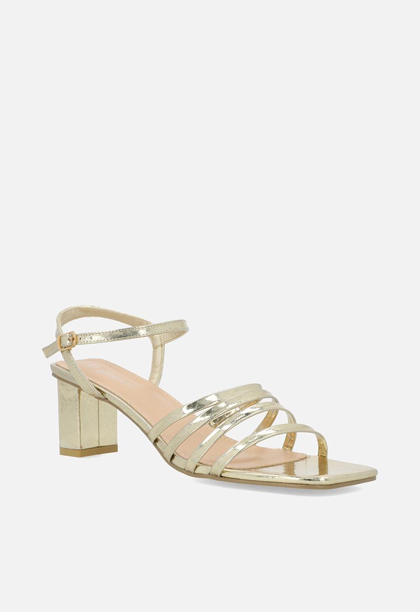 edit - Lena anklestrap block heel - gold
