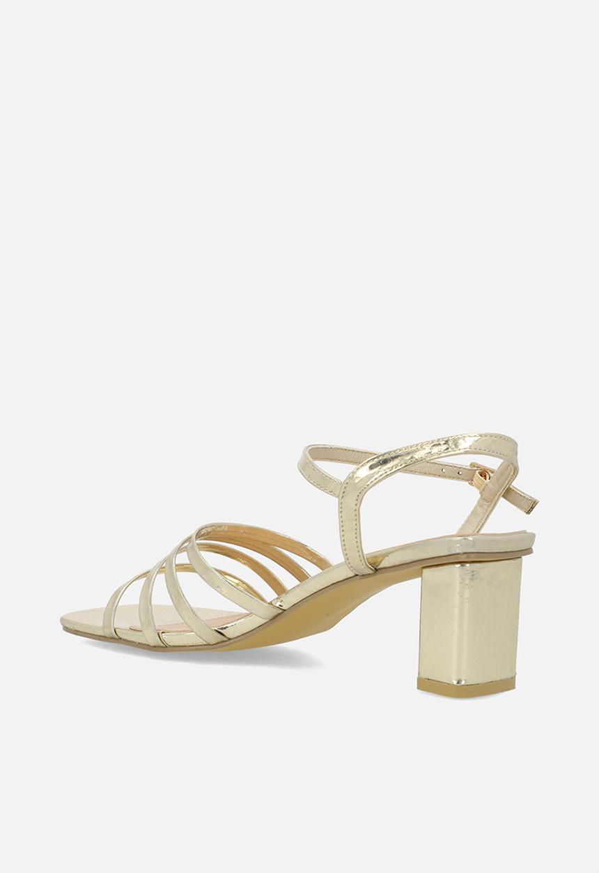 edit - Lena anklestrap block heel - gold