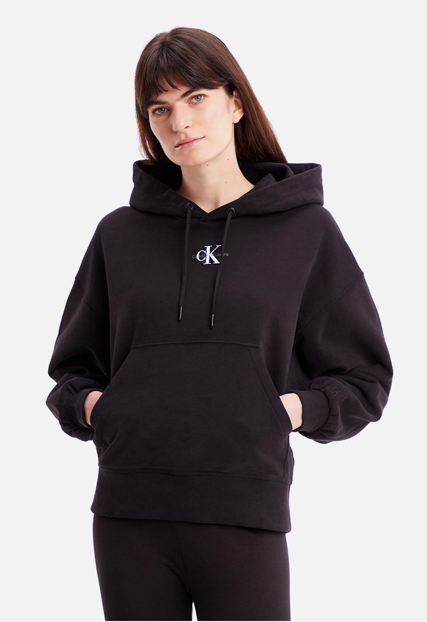 Calvin Klein - Micro monologo hoodie - ck black