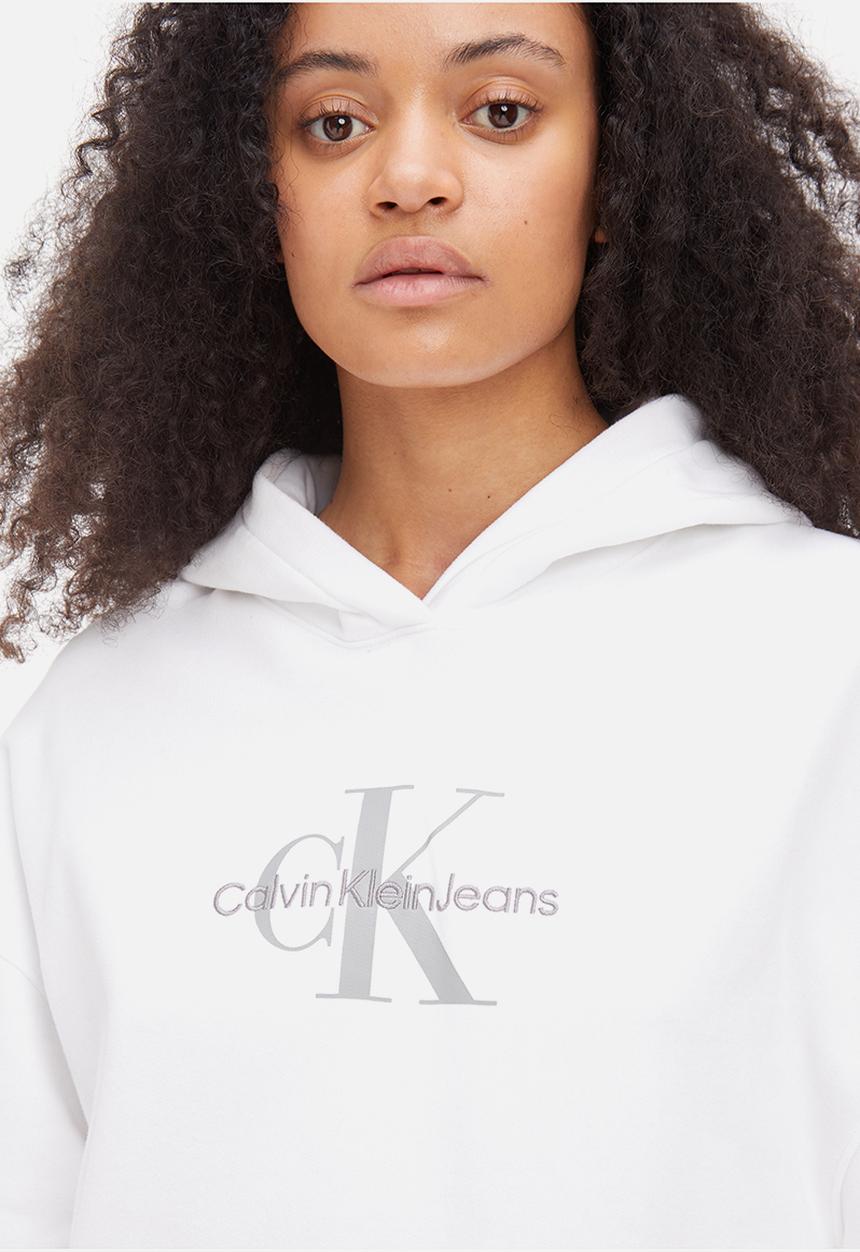 Calvin Klein -  Archival monologo hoodie - bright white