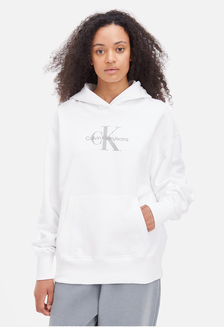 Calvin Klein -  Archival monologo hoodie - bright white