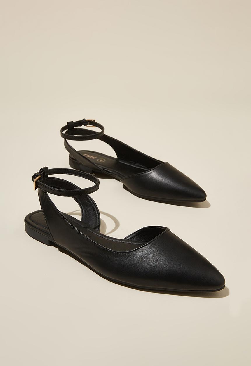 Cotton On - Mia ankle strap ballet - black
