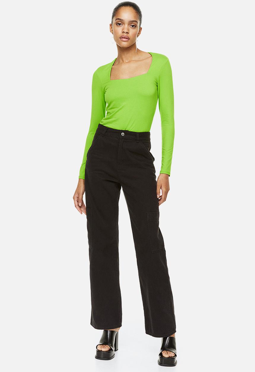 H&M - Long-sleeved jersey top - green