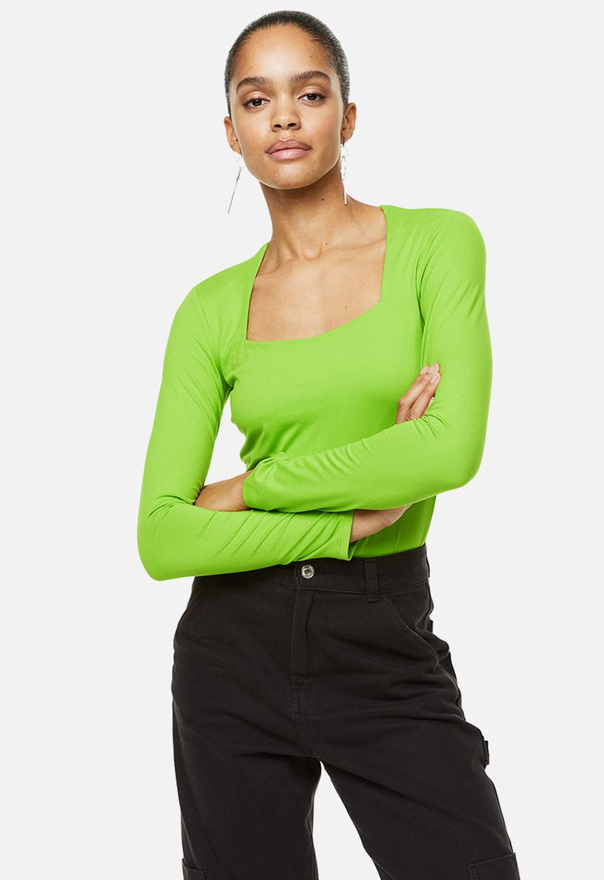 H&M - Long-sleeved jersey top - green