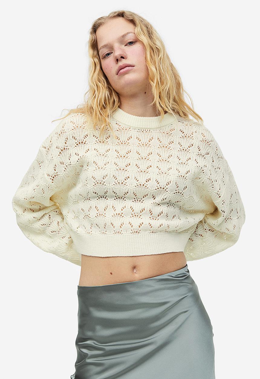 H&M - Pointelle-knit jumper - white