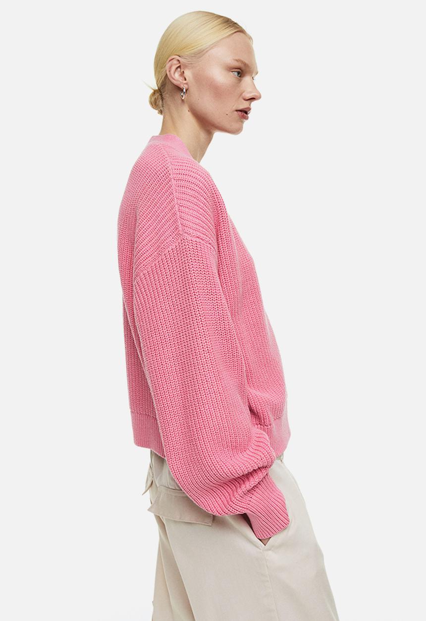 H&M - Rib-knit cardigan - pink