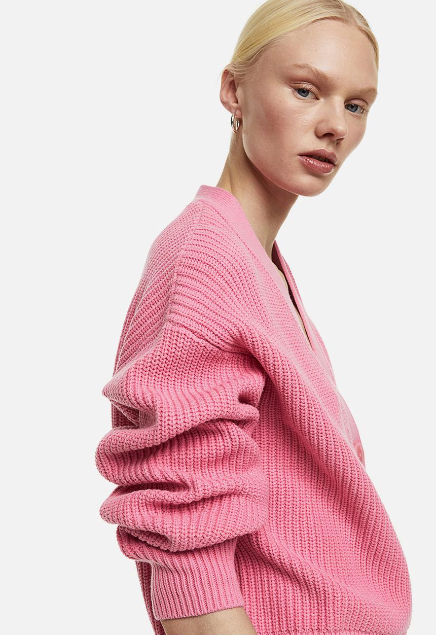 H&M - Rib-knit cardigan - pink