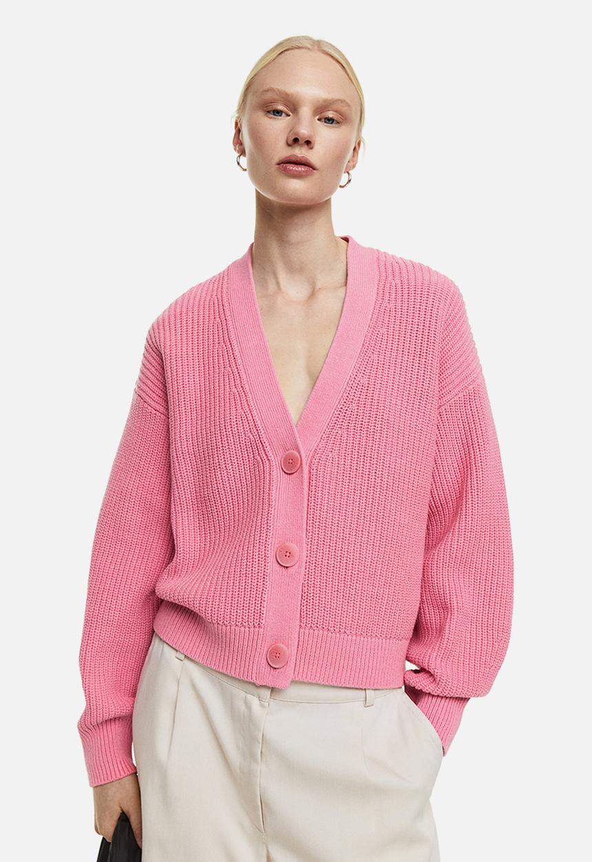 H&M - Rib-knit cardigan - pink