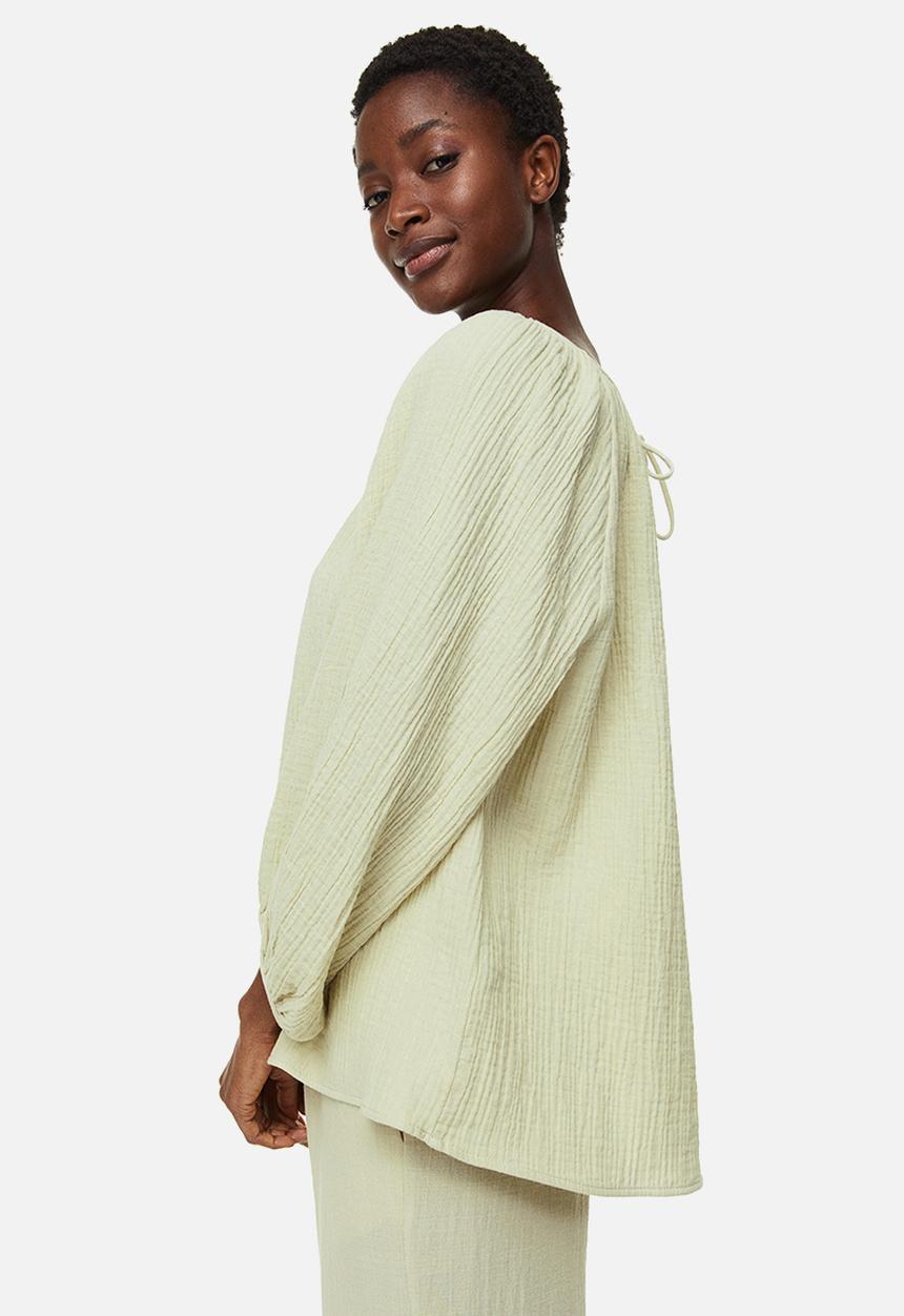 H&M - Crinkled blouse - green