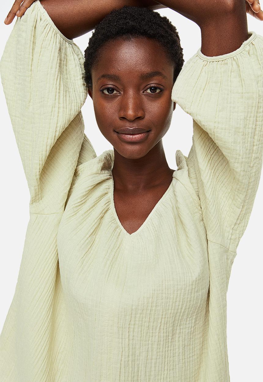 H&M - Crinkled blouse - green