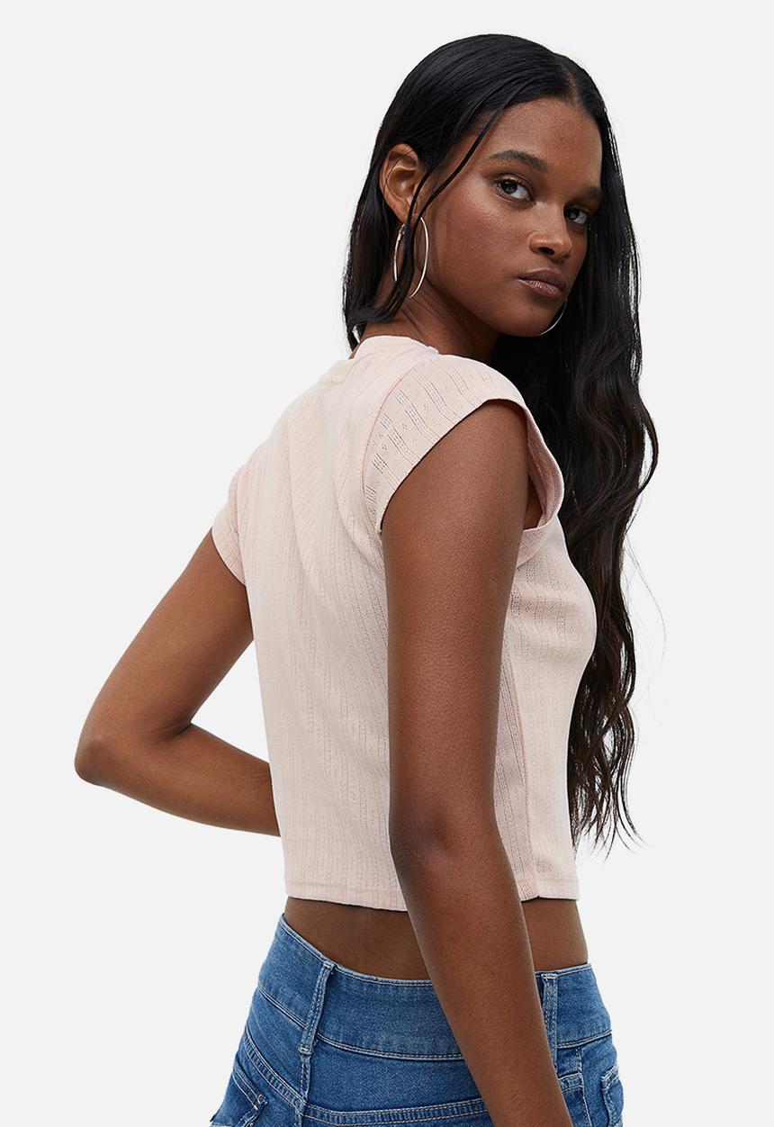 H&M - Pointelle jersey top - pink