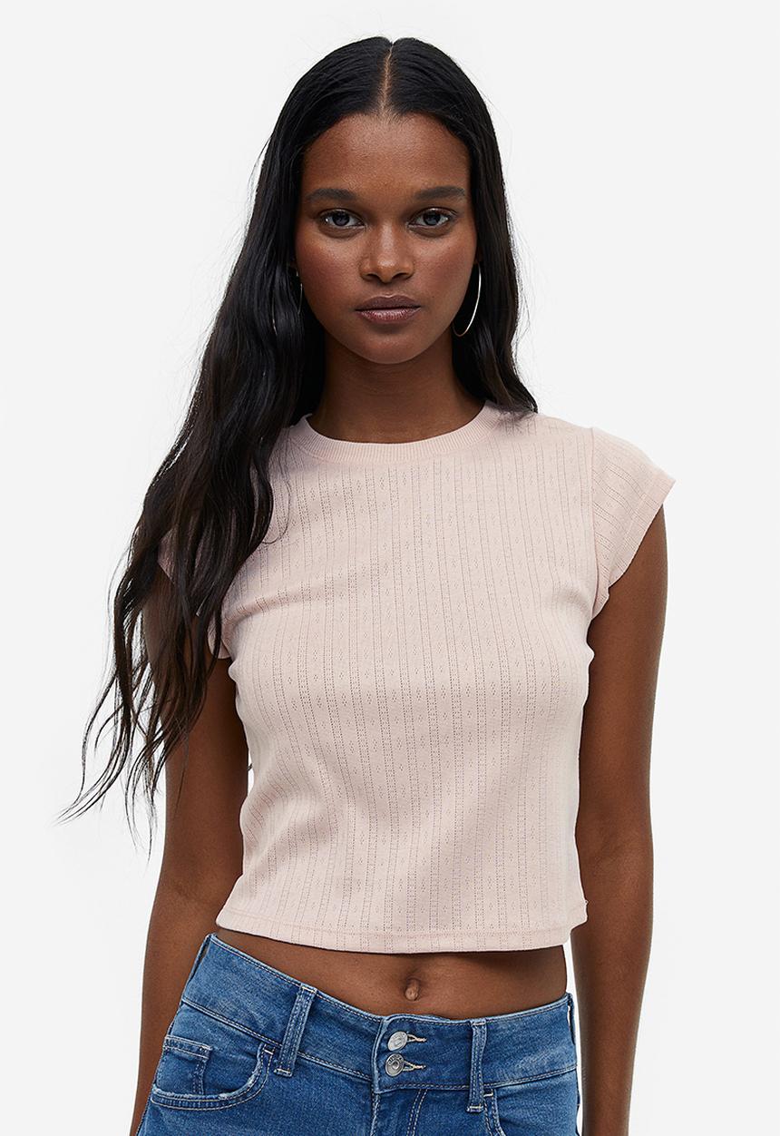H&M - Pointelle jersey top - pink