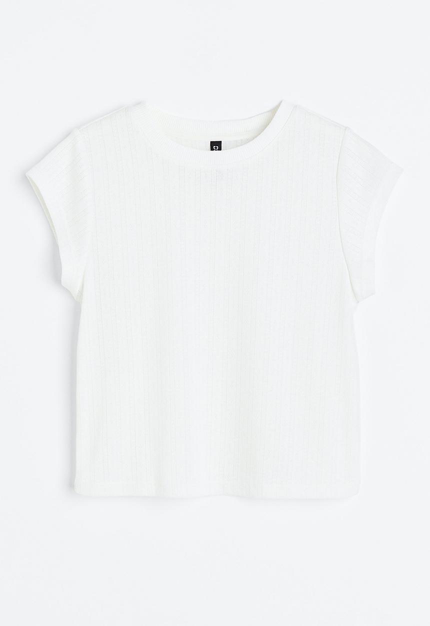 H&M - Pointelle jersey top - white