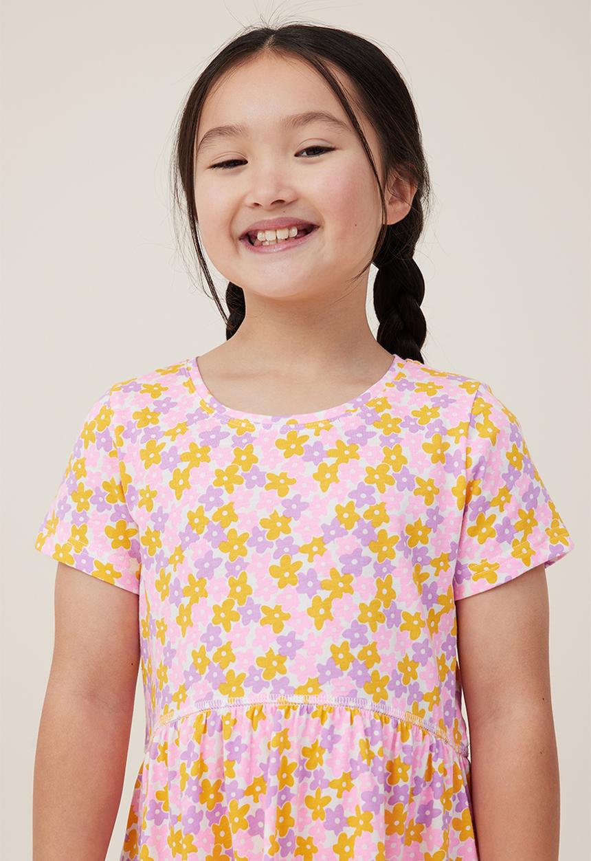 Cotton On - Freya short sleeve dress - chameleon/ditsy floral