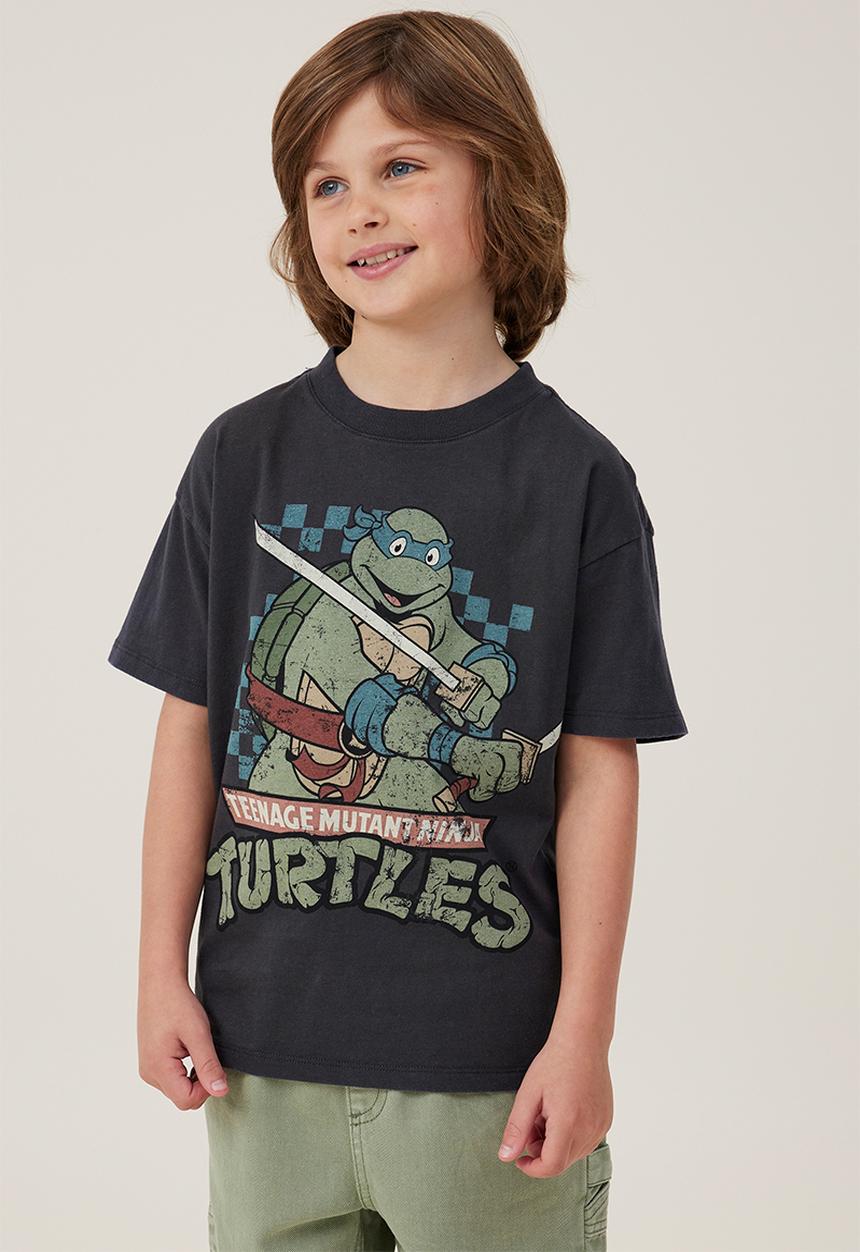 Cotton On - License drop shoulder short sleeve tee - lcn nic phantom wash/the turtles