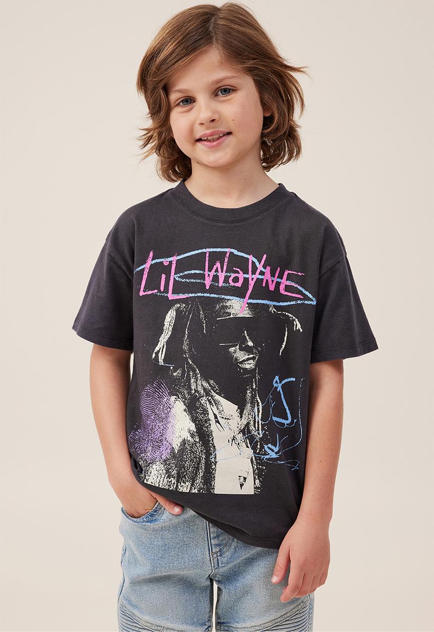 Cotton On - License drop shoulder short sleeve tee - lcn bra phantom/lil wayne