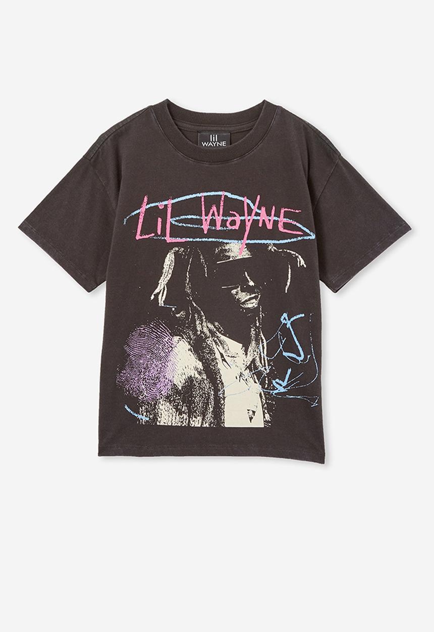 Cotton On - License drop shoulder short sleeve tee - lcn bra phantom/lil wayne