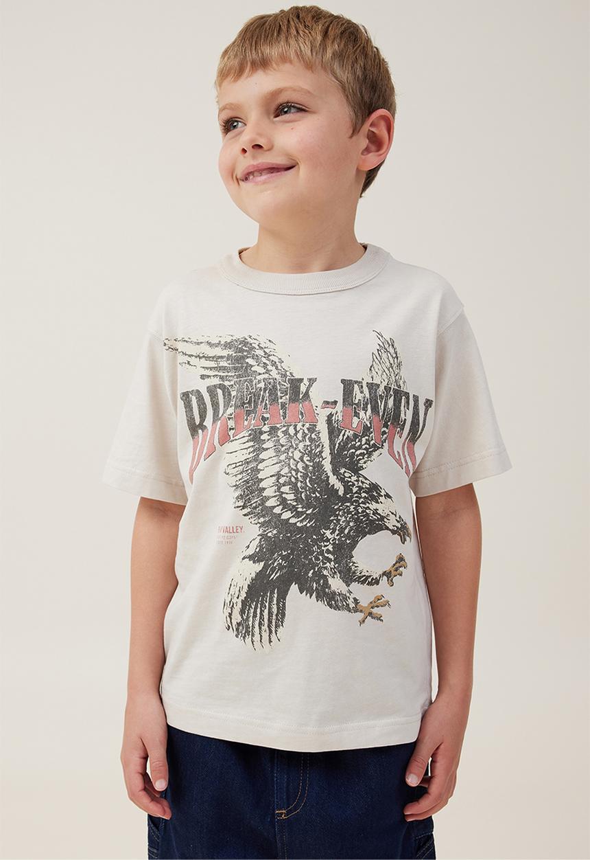 Cotton On - Jonny short sleeve print tee - rainy day/break-even eagle