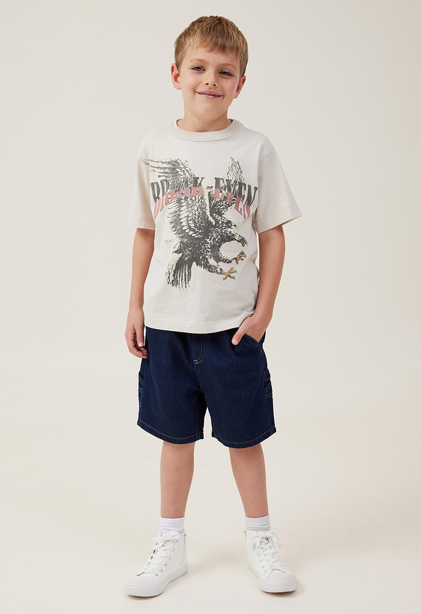 Cotton On - Jonny short sleeve print tee - rainy day/break-even eagle