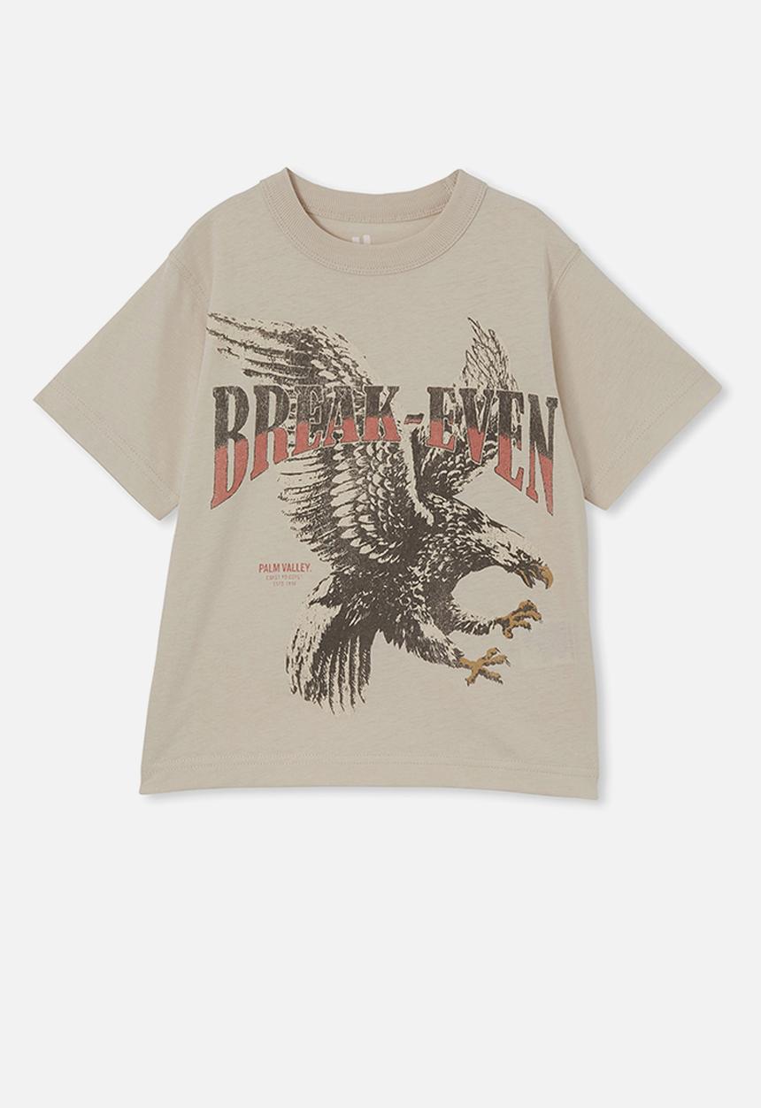 Cotton On - Jonny short sleeve print tee - rainy day/break-even eagle
