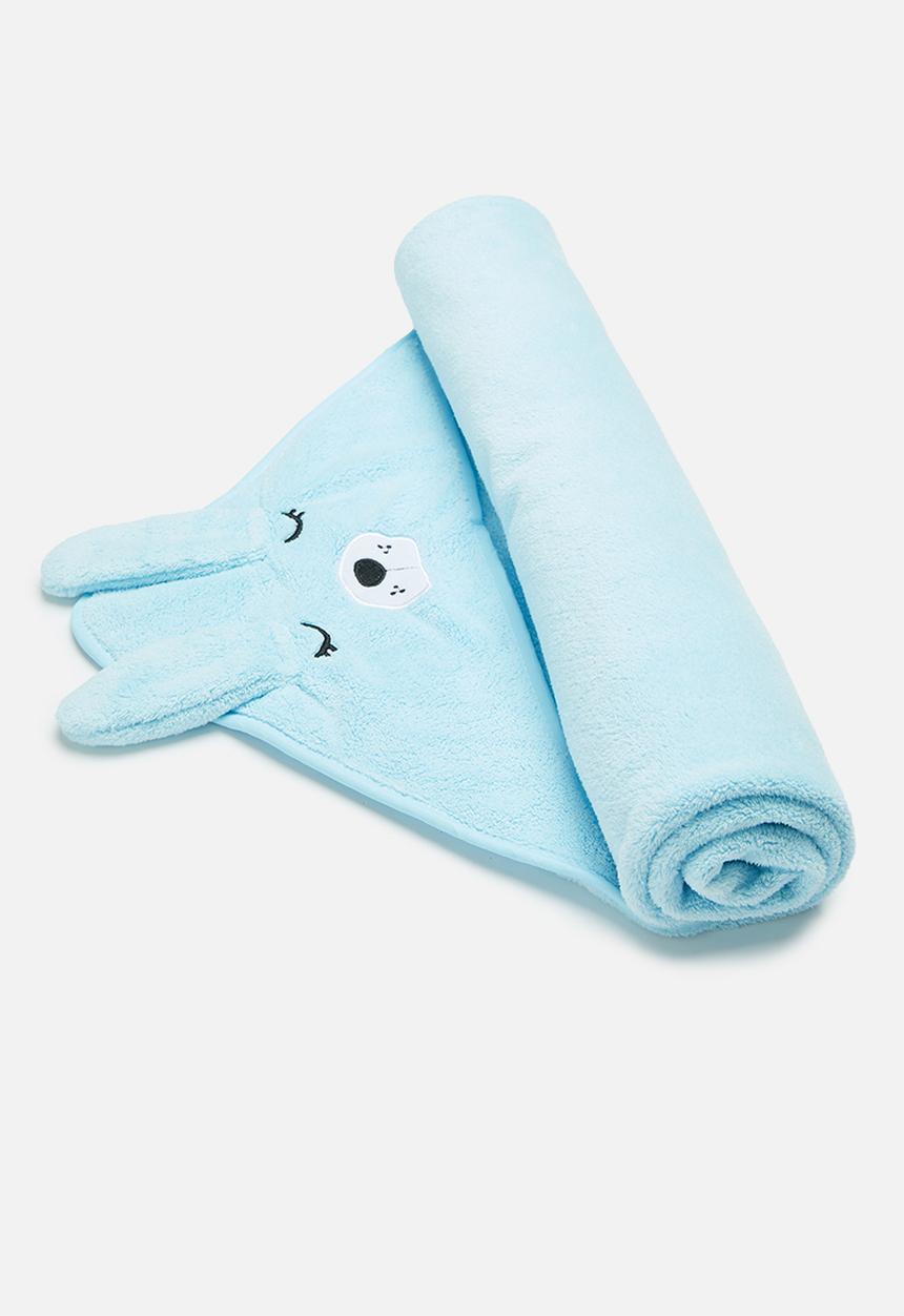 Pop Candy - Baby hooded blanket - light blue