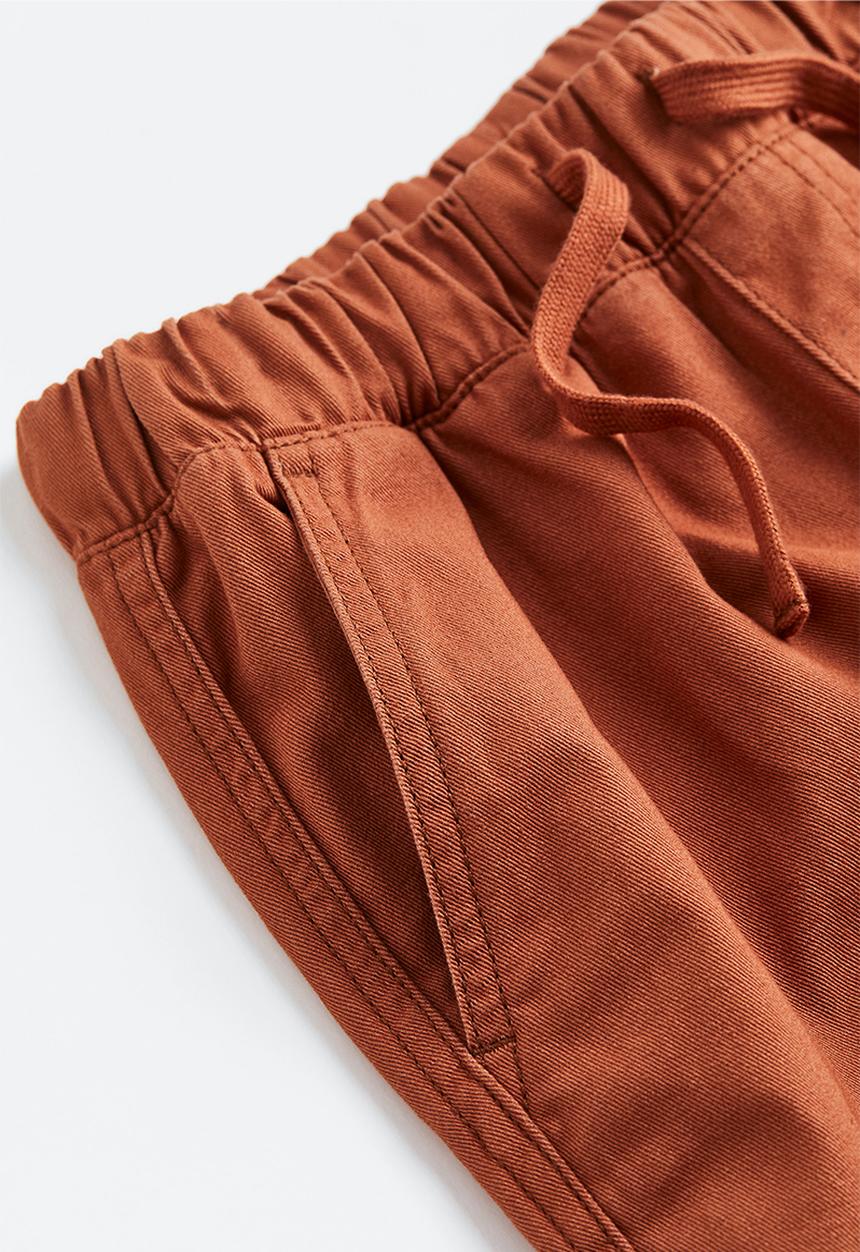 H&M - Loose fit cotton twill joggers - brown