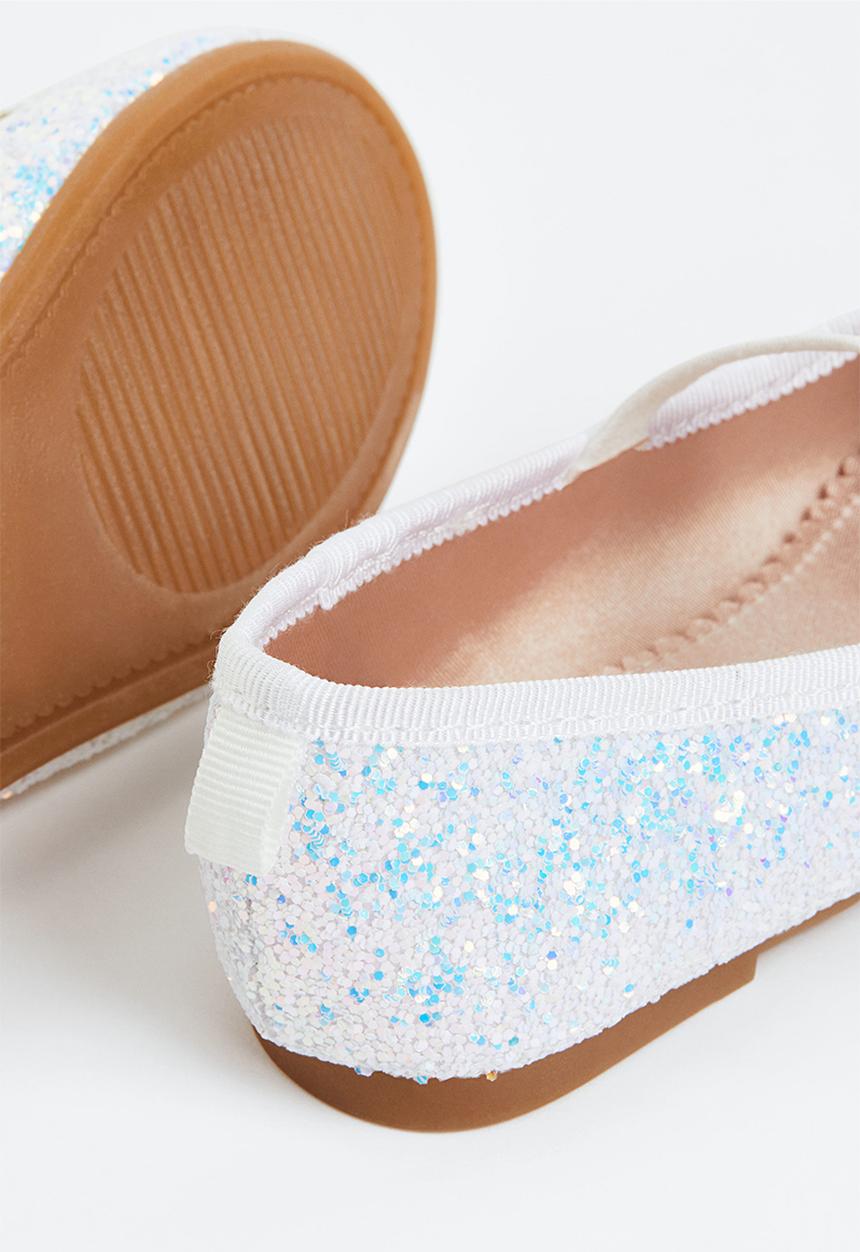 H&M - Ballet pumps - white / glitter 