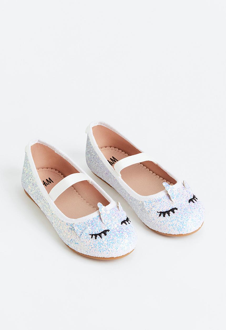 H&M - Ballet pumps - white / glitter 