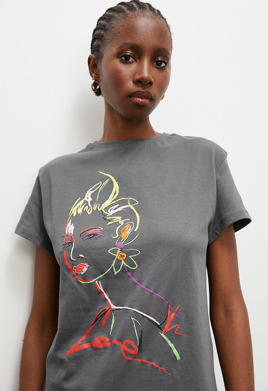 Superbalist - Graphic novelty tee - grey