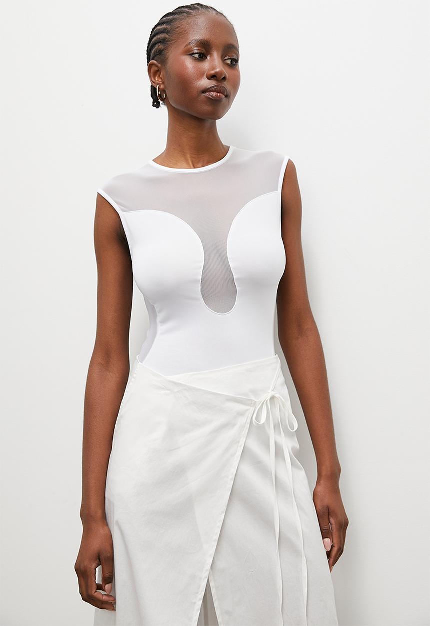 Superbalist - Mesh inset bodysuit - white